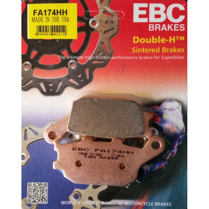 EBC Brakes DoubleH Sintered Superbike Brake Pads Rear FA174HH